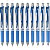 Pentel Ballpoint Pen Gel Ink Gel Knock Type, 0.7 Mm, Silver Shaft, BL77-C, Blue, 10 Pcs