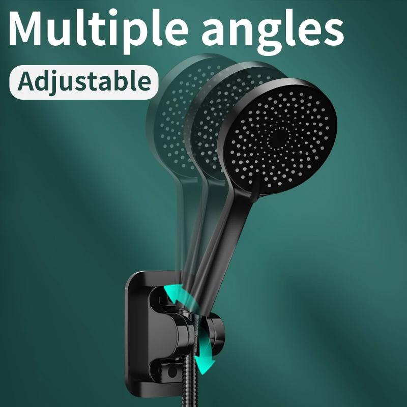 Perforation Free Shower Bracket Adjustable Shower Head Hanging Seat Bathroom Shower Rain Lotus Canopy Fixed Wall Base