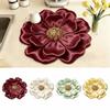 3D Flower Design Dish Draining Mat Water Absorbent Flower Countertop Mat  Bathroom