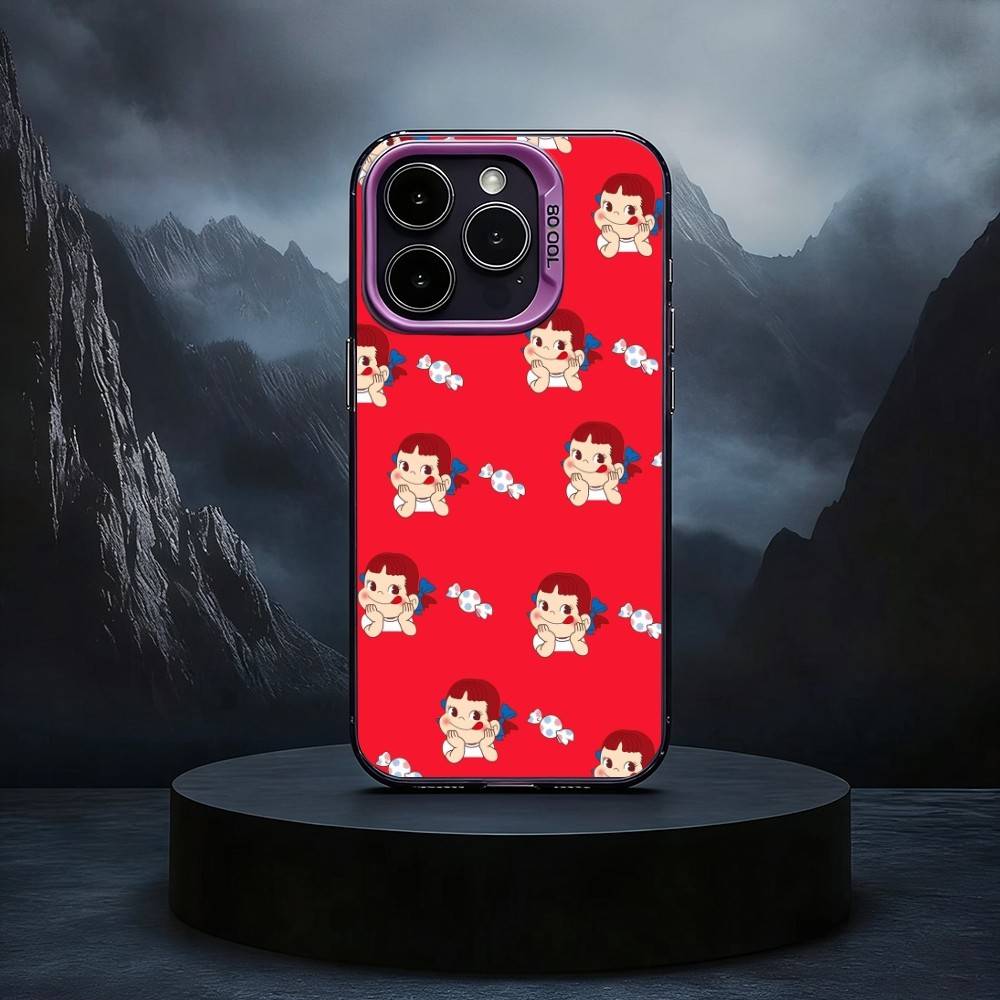 

F-Fujiya-Milkys-Peko-C-Chan Black Candy silver phone case Phone Case For iPhone17,16,15,14,13,12,11 Plus,Pro Max iPhone15promax