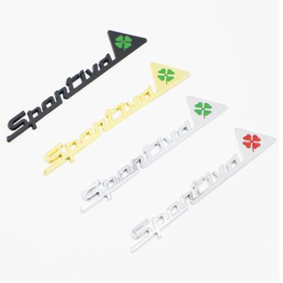 SPORTIVA Klavertjevier Logo Auto Embleem Badge Stickers voor Giulia GIULIETTA VELOCE Versier Auto Accessoires Zijdeur Kofferbak Labels