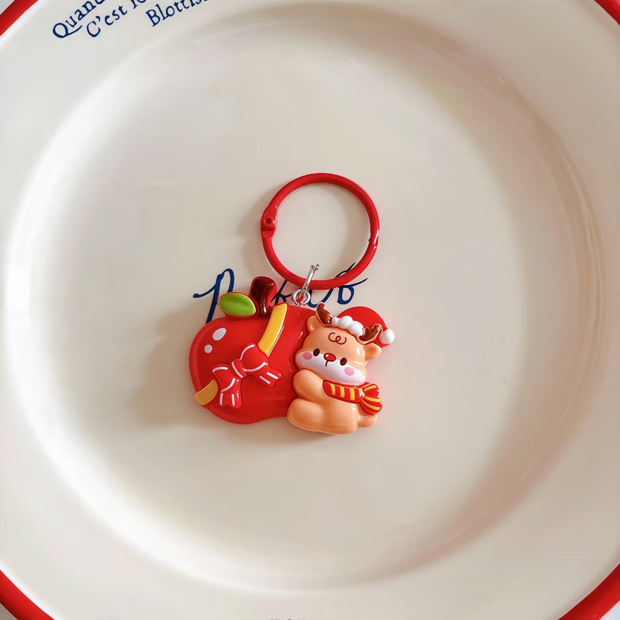 Cartoon Christmas Series Plush Keychain Bag Pendant - Cute Phone Accessory & Gift