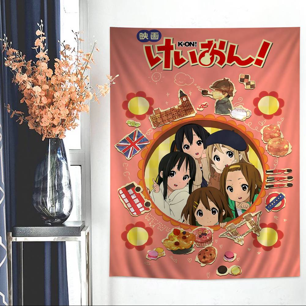 

Japan Classic Anime Music KOn Anime Tapestry Hippie Flower Wall Carpets Dorm Decor Wall Hanging Home Decor 74x94cm(29x37in)
