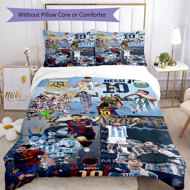 Messi 148 Customize your name Bedding Set Breathable Duvet Cover with Pillowcases Home Decoration Birthday Gift