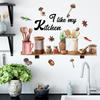 1pc Kitchen Wall Stickers Fun Design Cook Utensils Home Decoration Restaurant 30*60cm Home Decoration Stickers Posters