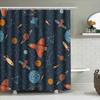 Space Adventure Shower Curtain Outer Space Decor For Bathroom Unique Astronaut And Rocket Design 180 X 240Cm Waterproof Fabric S