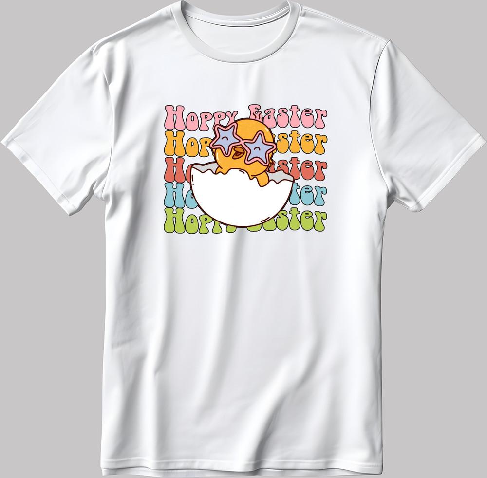 

Счастливой Пасхи Мужская/Женская футболка с коротким рукавом Бело-Черная N407 3XL