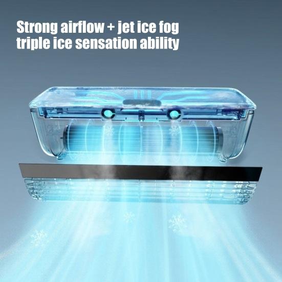 jijijing Portable Mini Split Air Conditioner Fan, Adjustable Speeds Energy Saving Misting Cooling Quiet Wall Mount Desk Fan for Home Office