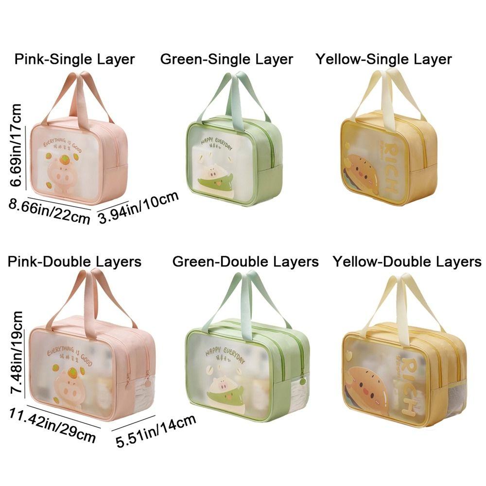 Waterproof Travel Makeup Case Large Capacity Wash Bag Simple Cartoon PVC Cosmetic Bag  Bathroom