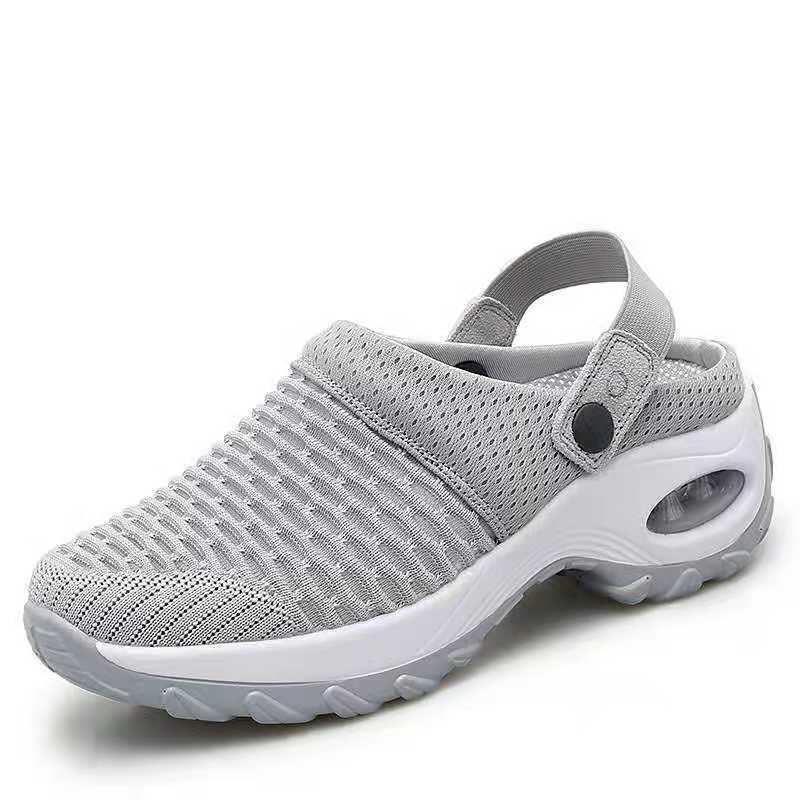 Orthopädische Mesh-Clogs Stützende Lässige Sommer-Strandsandalen Atmungsaktive Outdoor-Hausschuhe Damen 39EU/CN40 grau