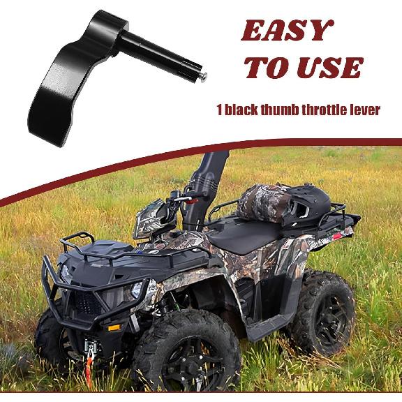Aluminum Thumb Throttle Control Lever Black - Direct Fit for Polaris Sportsman 450/550/570/850/XP1000 and Scrambler 550/850/XP1000 EPS (2009-2024),