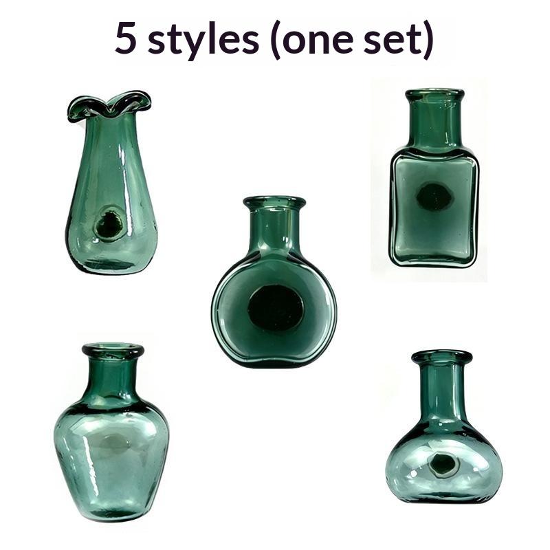 Mini Glass Vase Fridge Magnet Set Strong Magnetic Adhesion Secure Grip For Kitchen Decor Holding Tiny Plants Flowers