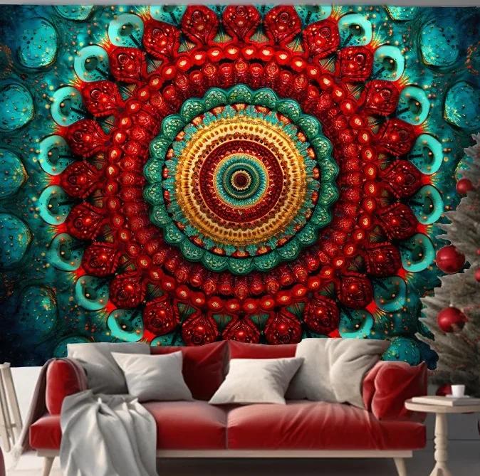 

Mandala Red Array Pattern Tapestry Bedroom Living Room Tapestry Home Wall Decoration Tapestry 100x75cm