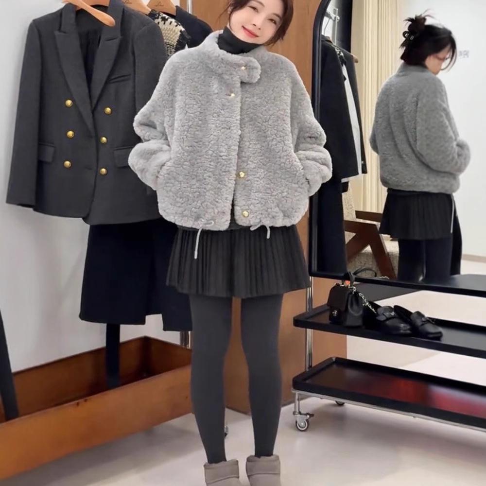 

Stylish Women s Korean Shearling Lambswool Winter Coat 2024 L