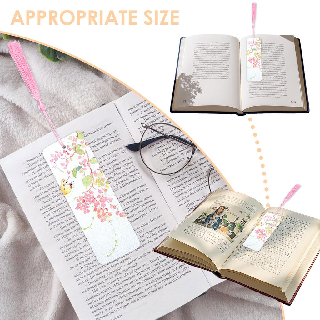 Blank Bookmarks with Clear Bookmark Sleeve Multifunction Paper Book Marks Kit for DIY Craft Wedding Party Birthday Favor Decor