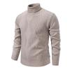 Men's Autumn-Winter Plus Velvet High Neck Sweater - Warm, Thick Knitwear for Middle-Aged Dads