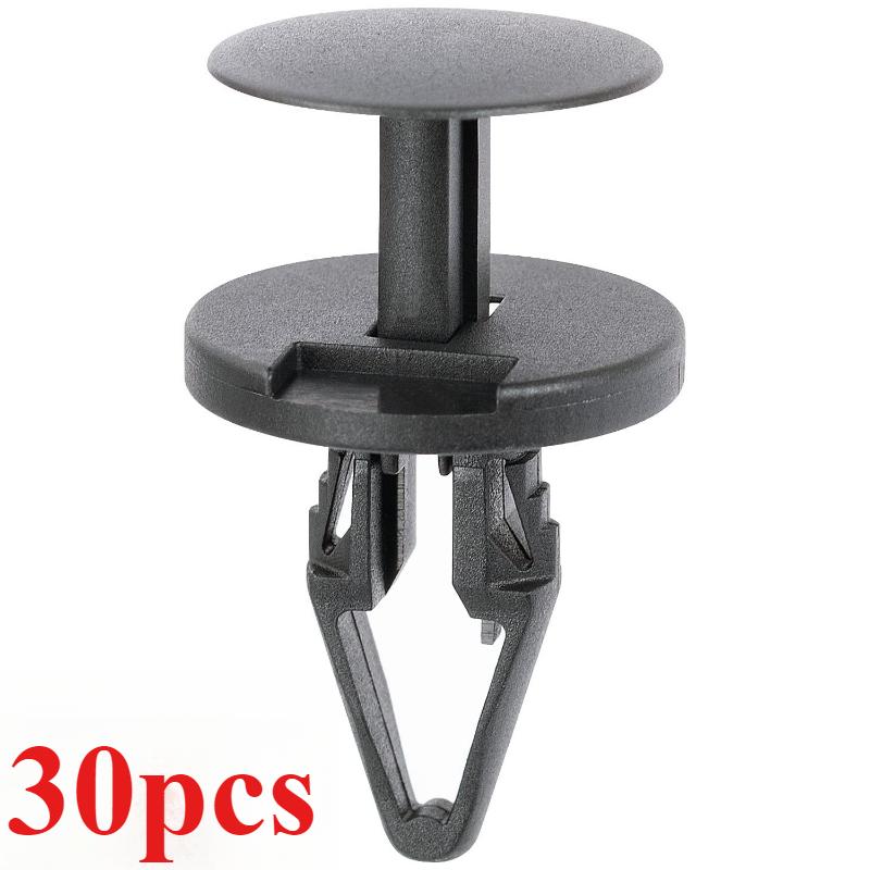 mudguard buckle push push rivet Auto Clips For 8mm Plastic Rivets for Ford Wheel Arch Linings Bumpers Clip Plastic Trim Clips black-30pcs