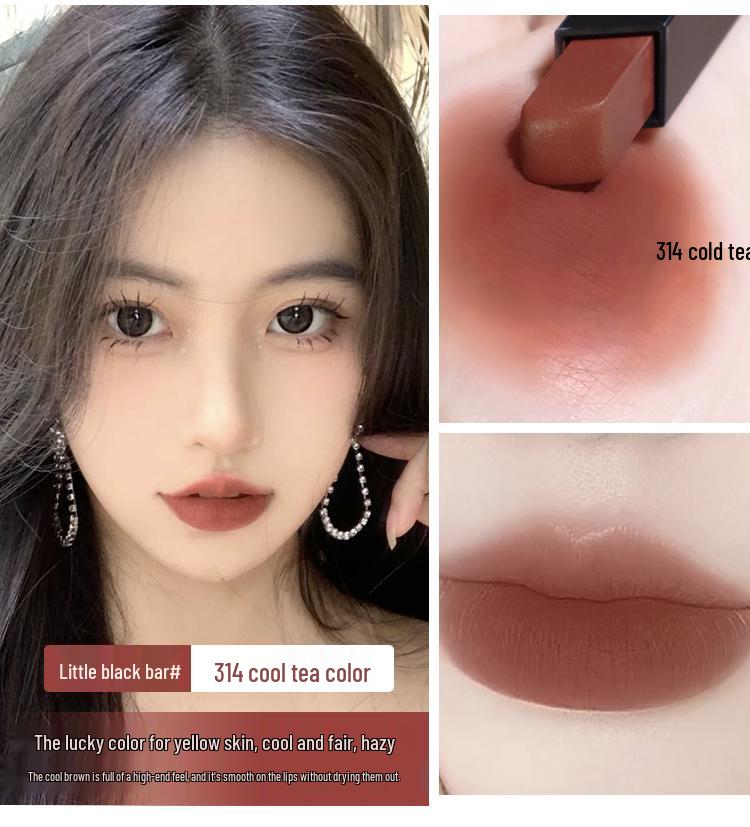 YS Luo Jiakou Gold & Little Black Bar Lipstick Set (1966 21, 314, 302) - Genuine YSL Cosmetics for Women