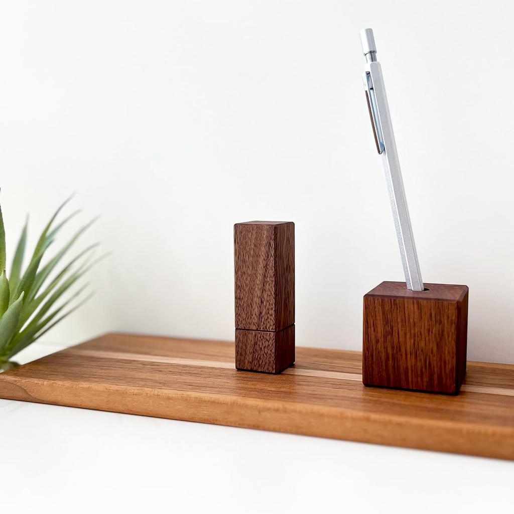 KATOMOKU Seal Case, Shachihata Name 9, km-77WA, Solid Walnut Wood