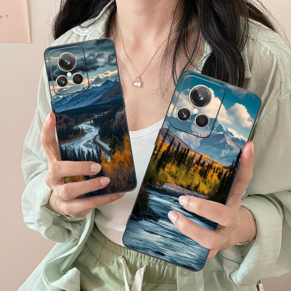 Mountain Forest Mobile Phone Case for Realme 15 14 13 12 11 10 9 Pro Plus T i Lite 5G Colorful Printing Cover Pretty Cellphones