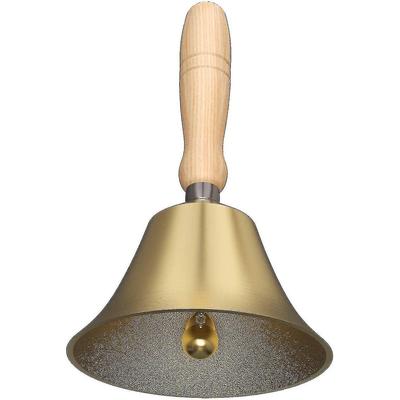 Handglocke - Hand-Glocke mit Messing-Massivholzgriff, sehr laute Handglocke G