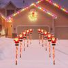 Christmas Candy Cane Pathway Markers,Xmas Outdoor Decorations Pathway Lights for Christmas Tree Holiday Party Patio Yard Decor