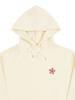 [Unisex] Pink Flower Smile Embroidered Hoodie_Cream