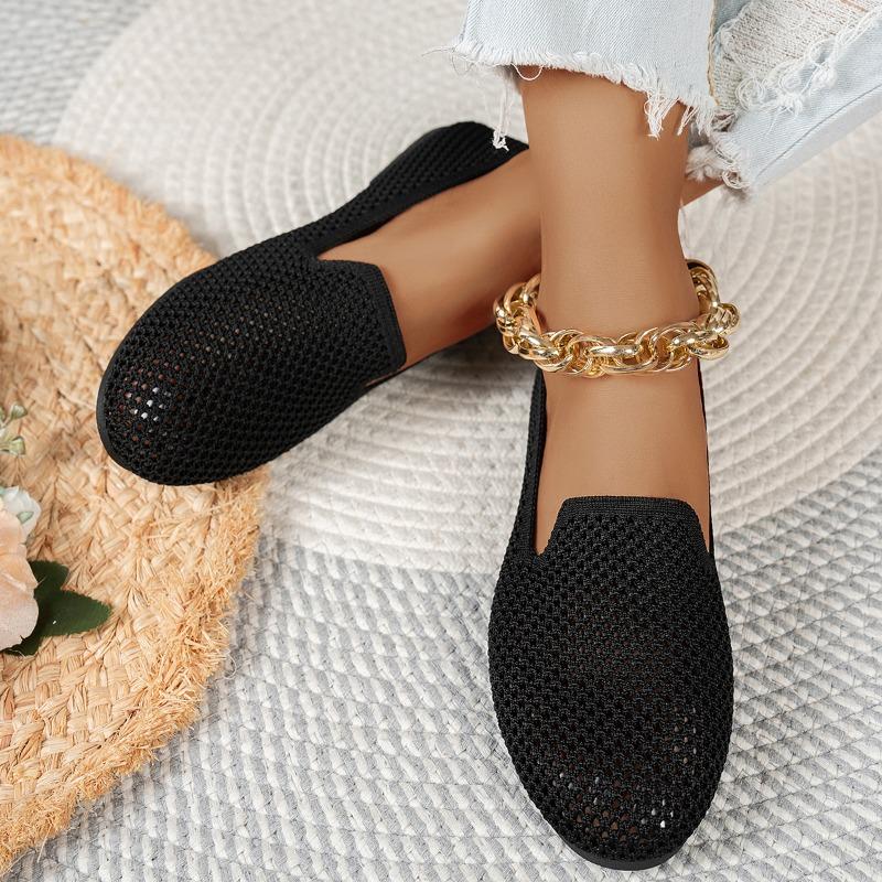 

Модные летние новые туфли-лодочки с круглым носком, женские, сетчатые, дышащие, удобные, на мягкой подошве из бычьей жилы, плоские туфли 43 чёрный