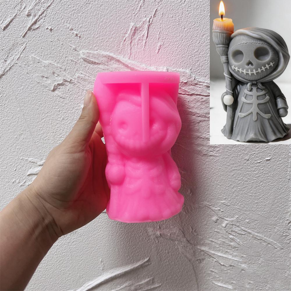 Halloween Skeleton Silicone Mold Gothic Halloween Decor Candle Mold Spooky Skull Plaster Soap Resin Mould 11.7-6.3-6.5CM