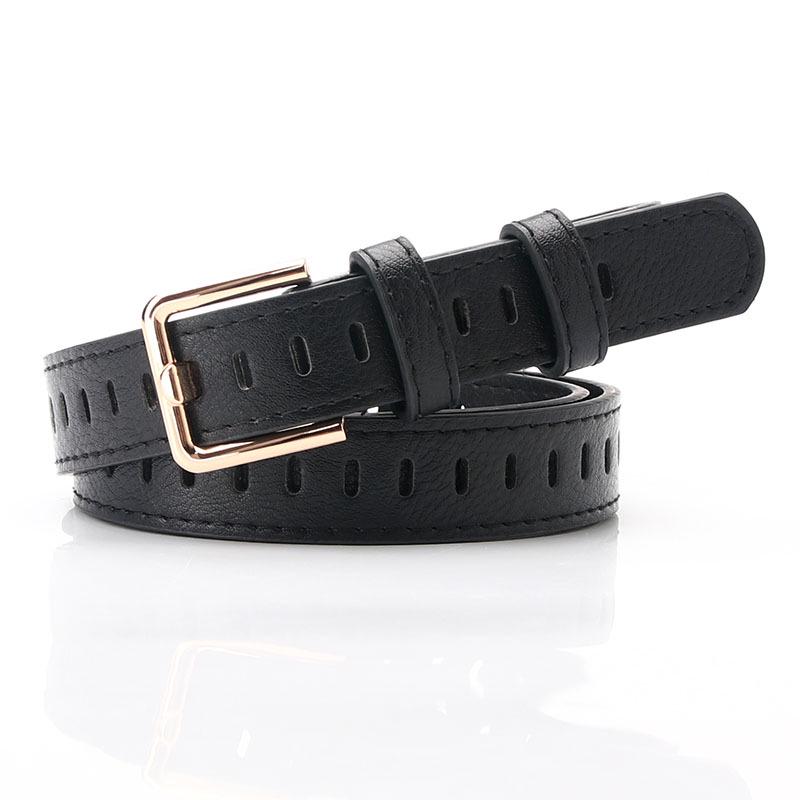 Women's Belt Korean Style Casual Hollow Decorative Pin Buckle Belt Versatile Girls' Jeans Belt Without Punching Belt