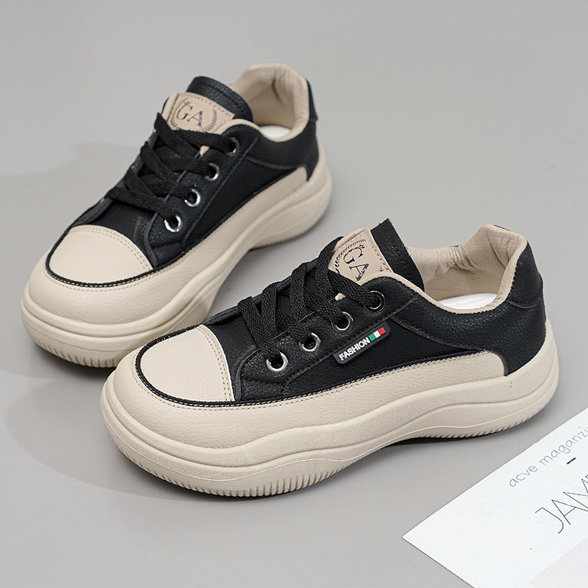 

Осенние новые маленькие белые туфли женские Ins Tide студенческие спортивные туфли для сноуборда толстая подошва увеличивающая рост повседневная обувь дышащая 40