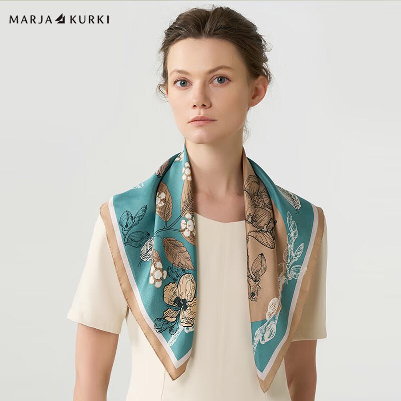 MARJA KURKI "Waiting for Flowers" Silk Square Scarf