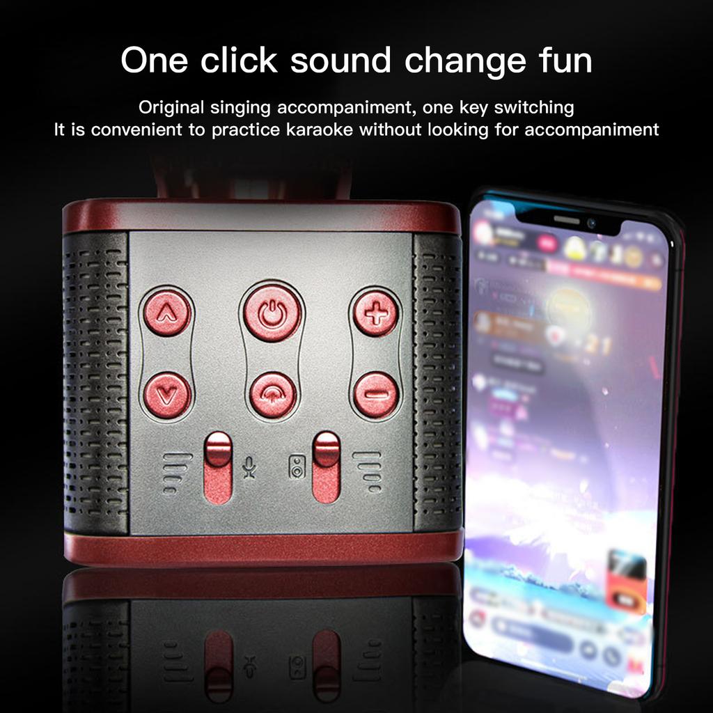 Wireless Bluetooth Karaoke Microphone Portable KTV Mic with Voice Changer Rechargeable Home Party Singing Speaker