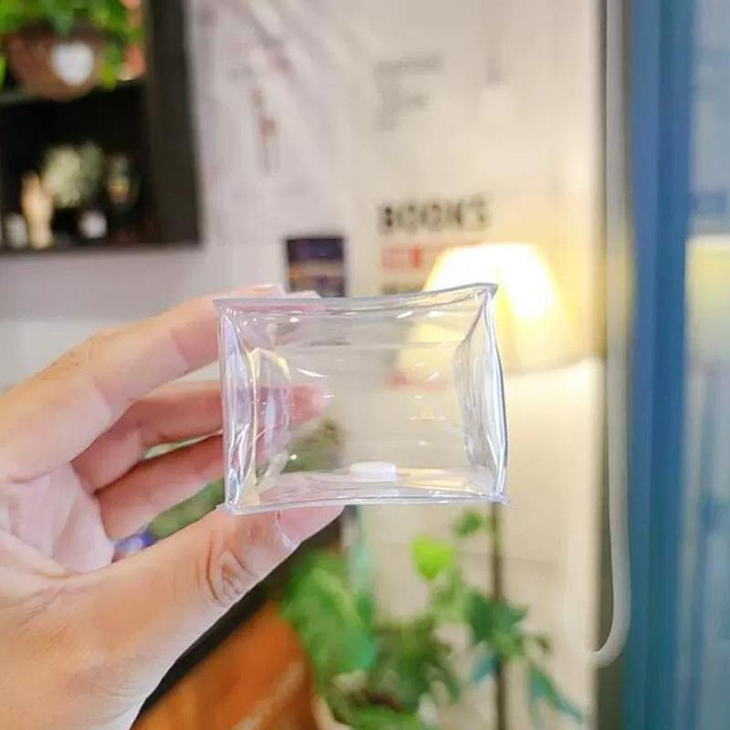 Transparent Pvc Square Mini Coin Purses Case Clear Small Key Wallets Pouch Women Kids Girls Lipstick Earphone Coin Storage Bags