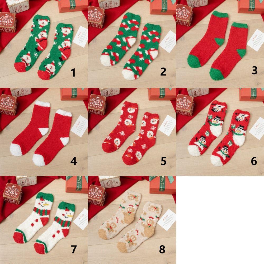 Warm Christmas Velvet Socks Winter Carpet Socks Xmas Gifts Fluffy Floor Socks  Women