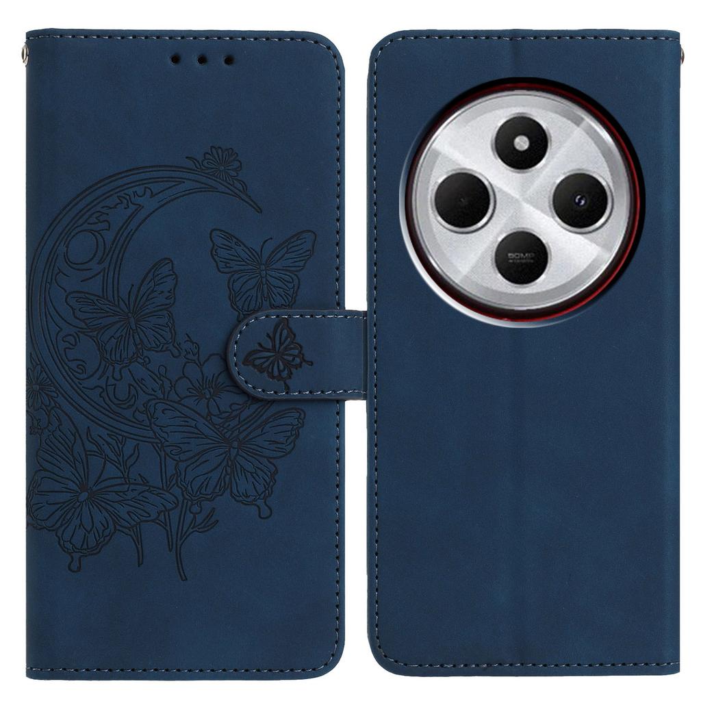 PU Leather Case For Xiaomi Redmi 14C 4G/Redmi A3 Pro 4G/Poco C75 4G Butterfly Flower Imprinted Wallet Stand Phone Cover