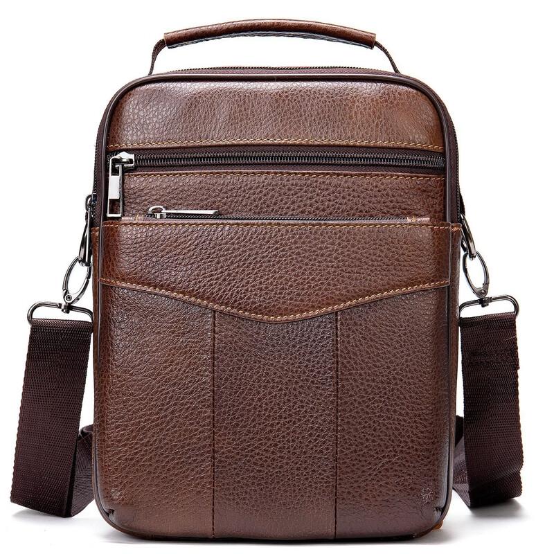 Li Shen Men's Vintage Leather Crossbody Bag
