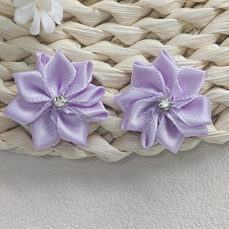 Cm Strass Polyesterband Handgenähte Stoffblume DIY-Accessoire für Kleidung Kopfbedeckung