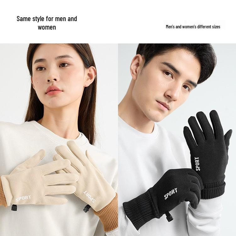 Damen Winter Warme Winddichte Fleece Touchscreen Fahrradhandschuhe für Outdoor-Sportarten