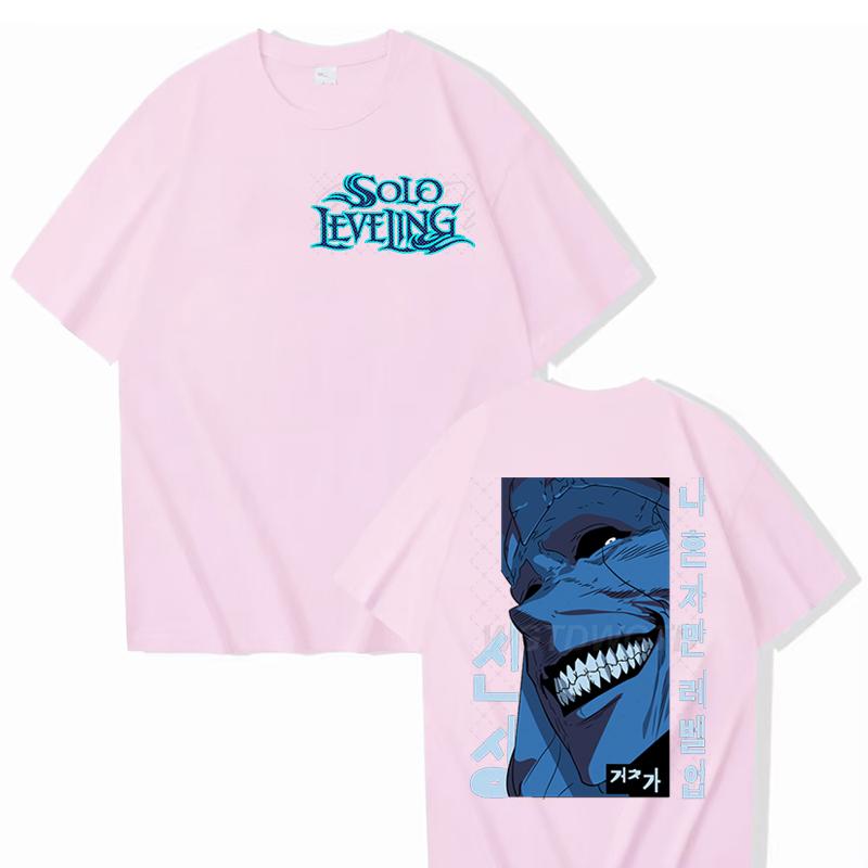 Solo Leveling Street Cool T-shirt Top 100% Cotton Hot Anime Men Clothes Harajuku Streetwear Solo Leveling Anime Men Women Shirt