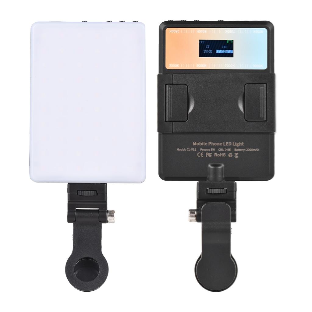 5W RGB Photography Lamp Bi Color LED Light Pocket Vlog Light 2500K 9000K Color Temperature Dimmable with LCD Screen 78