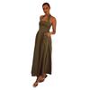 Women Spring Sleeveless Strap Slim Halter Dress Summer Casual Ankle-Length Backless High Waist Pocket Dresses S-XL