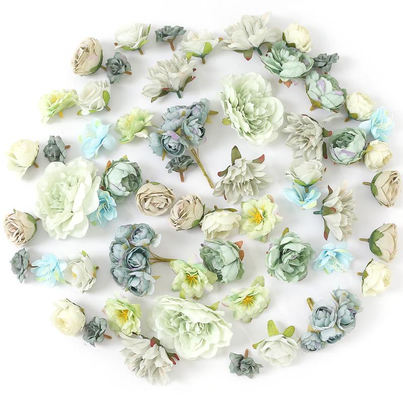 Mixed Artificial Rose Flowers Heads Fake Flower for Home Hoom Decor Garden Wedding Decoration DIY Craft Garland Gifts Accessory