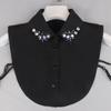 Pearl Detachable Collar Women Crystal Diamond Chiffon Shirt False Fake Collar Women Removable Peto Mujer Chemisier Faux Cols Tie