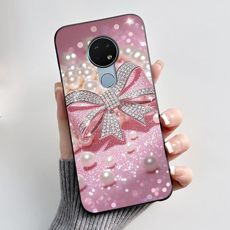 Coque Mignonne Pour Nokia 6.2 / Nokia 7.2 Fundas Capa Coque Imprimée Coque de Protection Silicone Souple Dessin Animé Coque Noire