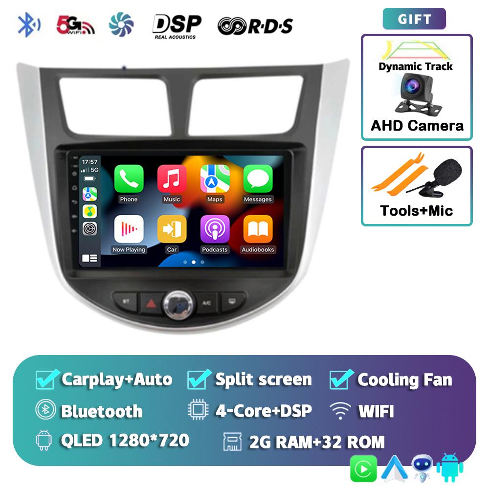Android 14 Carplay For Hyundai Verna 2010 - 2016 Multimedia Player DVD Navigation Autoradio GPS Head Unit Car Radio Stereo 2Din