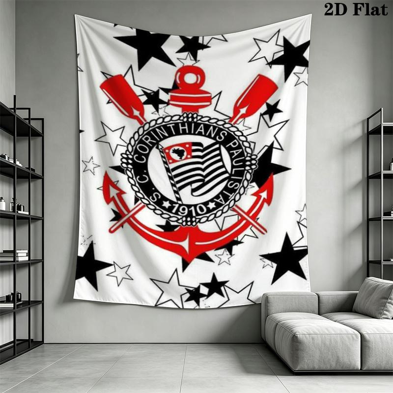 Corinthians Paulista Wall Tapestry Aesthetic Wall Hanging Printed Fabric Blanket Decorative Tapestries for Bedroom Living Room Home Decor