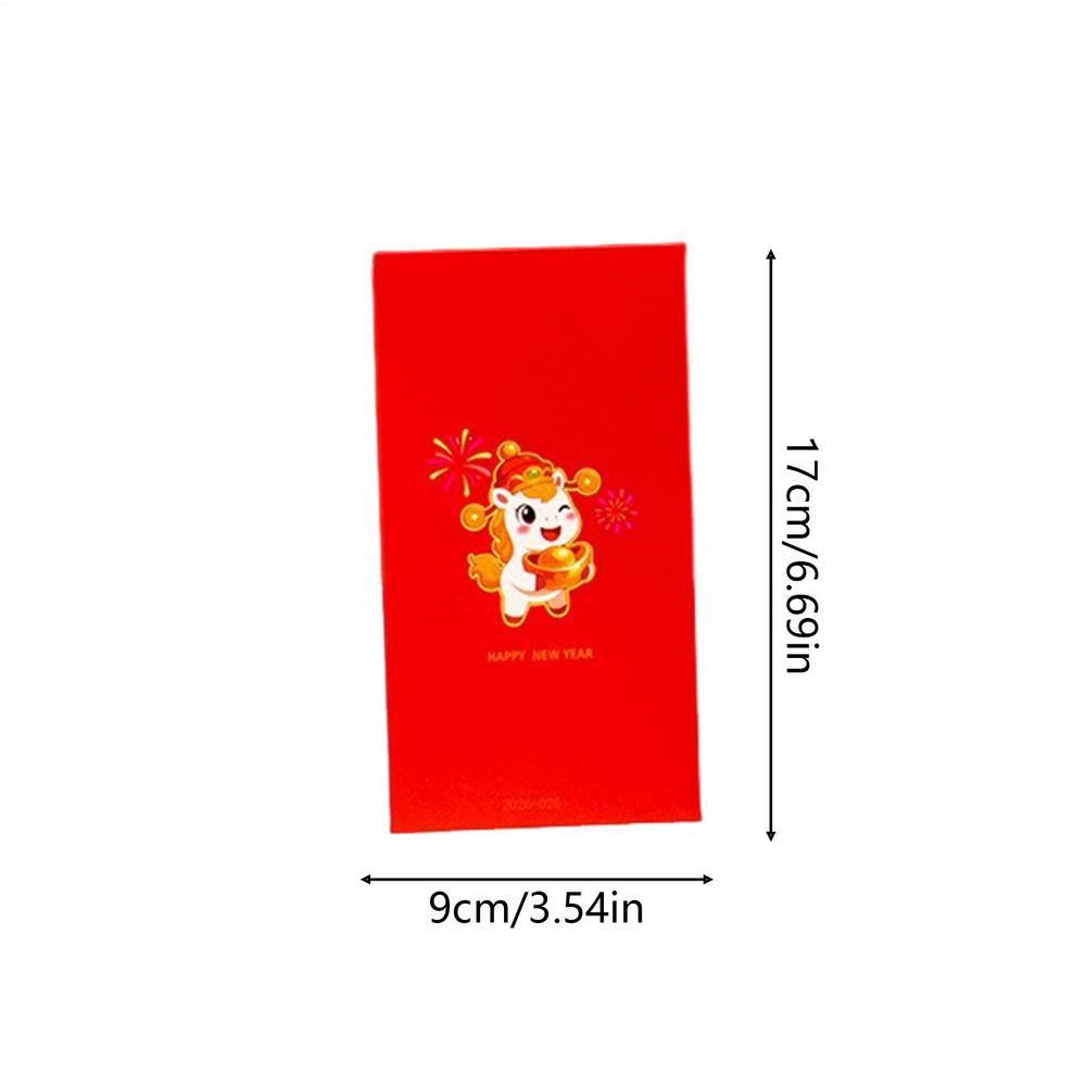 

2026 Year Of The Horse Red Envelopes 10 Pieces 3D Foldable Red Envelopes New Year Money Envelopes Traditional Festival Gifts