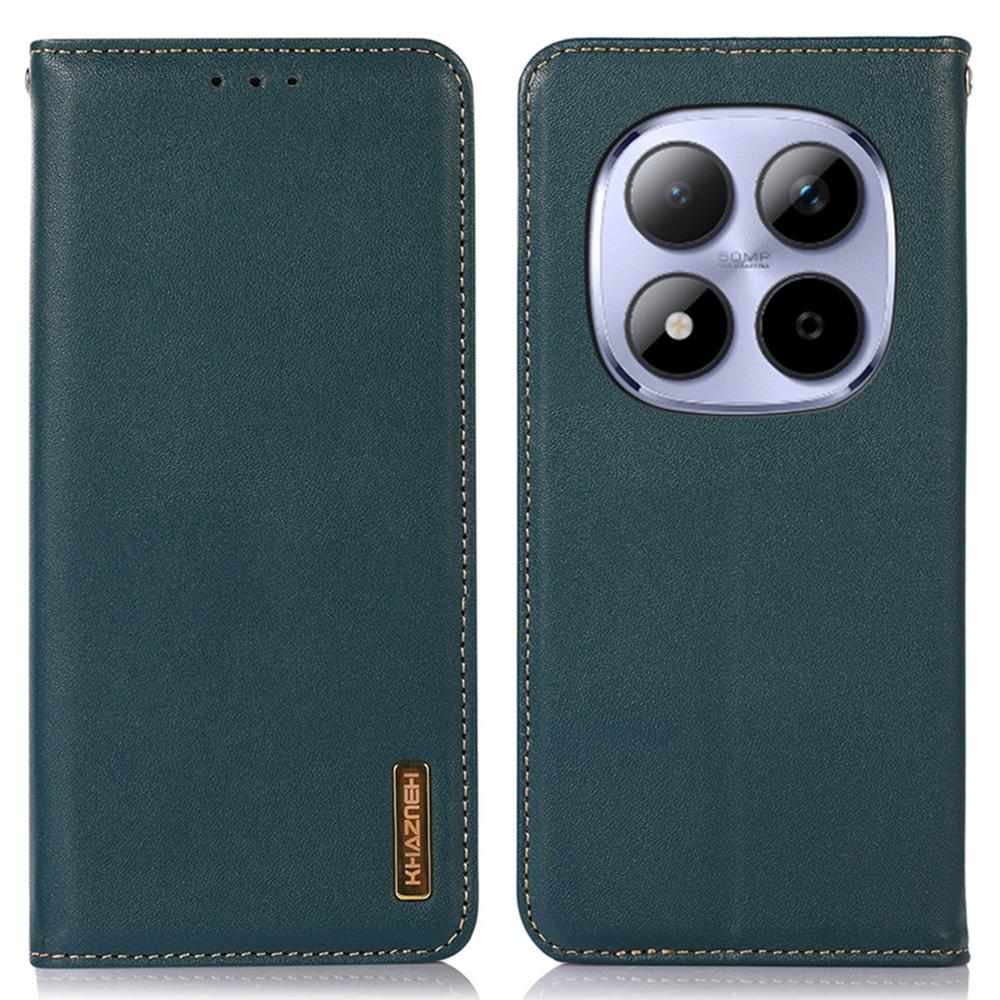 KHAZNEH Für Xiaomi Redmi Note 15 Pro 4G (Global) Hülle Geldbörse Echtes Rindsleder Handyhülle Nappa-Textur