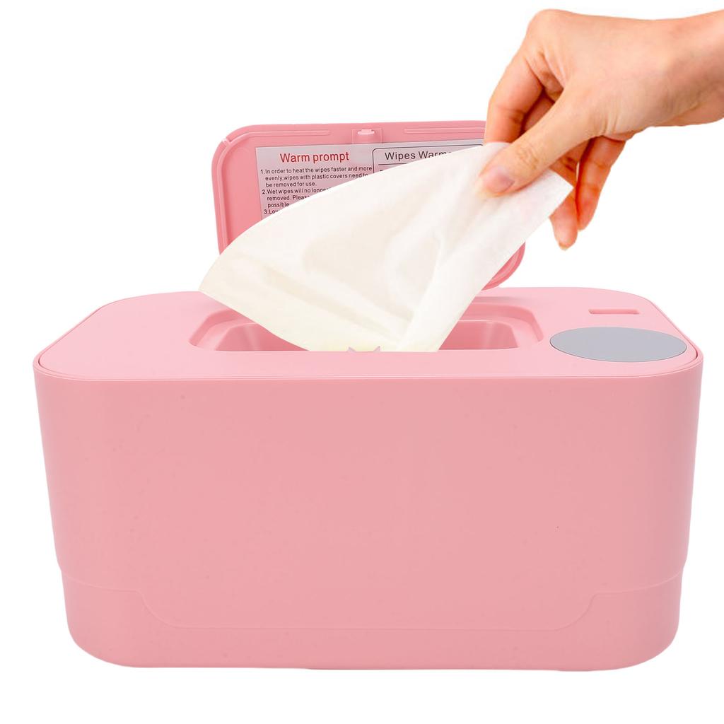 Baby Wipe Warmer Large Capacity Baby Wipe Warmer Holder Dispenser USB Rechargeable for Travel Pink